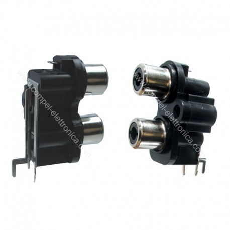 PRESA RCA C.S. 90° 2 POSTI VERTICALE PIN INVERSI