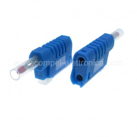 SPINA BANANA DI SICUREZZA 60V 30A IEC1010 DIAM. 4MM BLU