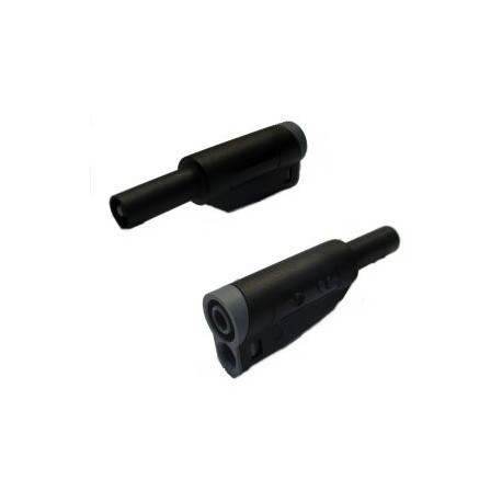 SPINA BANANA M/F 1000V 36A CON PROTEZIONE DIAM. 4MM NERA