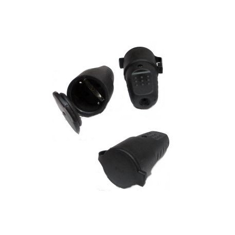 PRESA RETE VOLANTE SCHUKO 16A 250VAC GOMMA NERA IP44