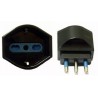 ADATTATORE DA SPINA 16A 250VAC A PRESA SCHUKO BIPASSO NERA