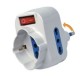 ADATTATORE SPINA 16A250V ROTANTE 3 PRESE 10/16A PRESA SCHUKO CON INTERR.