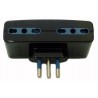 ADATTATORE SPINA 16A 250VAC A 4 PRESE BIPASSO 10/16A 250VAC NERA
