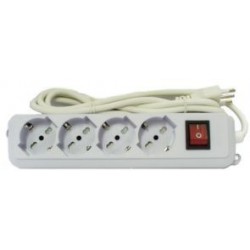 PRESA MULTIPLA 4 PRESE BIPASSO SCHUKO INTERRUTTORE BIANCA SPINA 16A