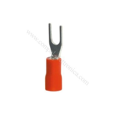 CAPICORDA A FORCELLA FORO VITE D4,3MM ROSSO