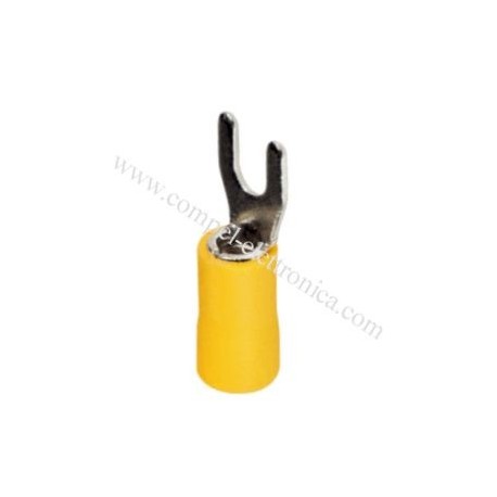 CAPICORDA A FORCELLA FORO VITE D4,3MM GIALLO