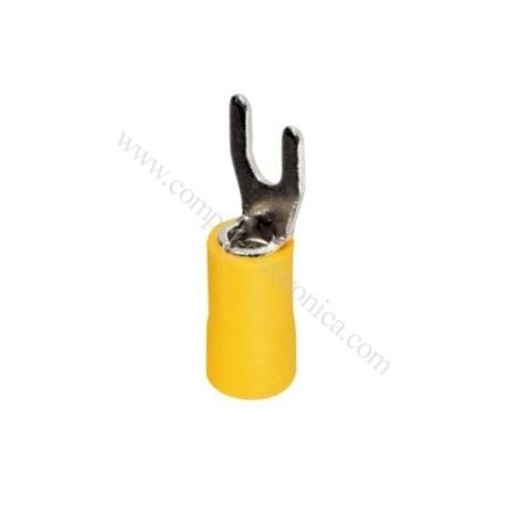 CAPICORDA A FORCELLA FORO VITE D8,4MM GIALLO