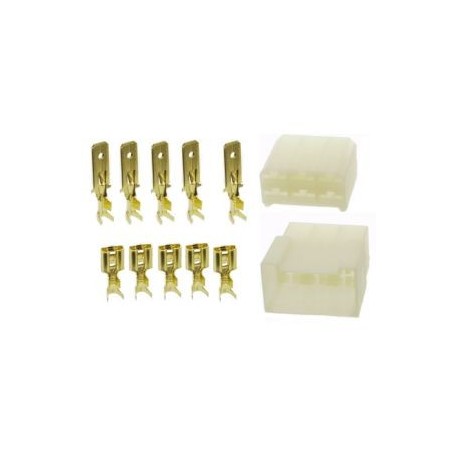 KIT BLOCCHETTI 6 POLI PER FASTON MASCHIO/FEMMINA passo 6,35mm