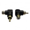 ADATTATORE SPINA RCA A PRESA RCA 90° NERO