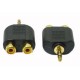 ADATTATORE SPINA 3,5 STEREO A 2 PRESE RCA GOLD