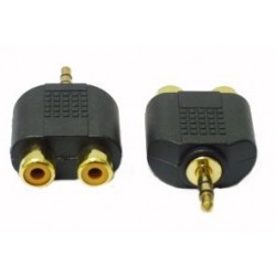 ADATTATORE SPINA 3,5 STEREO A 2 PRESE RCA GOLD