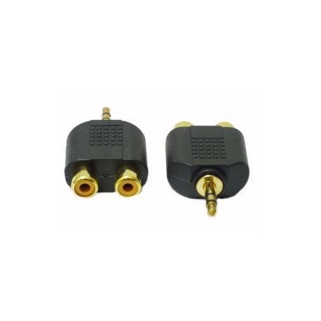 ADATTATORE SPINA 3,5 STEREO A 2 PRESE RCA GOLD