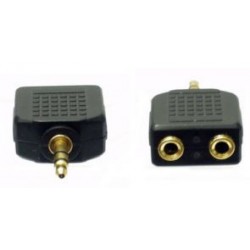 ADATTATORE SPINA 3,5 STEREO A 2 PRESE 3,5 STEREO ottone dorato