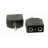 ADATTATORE SPINA 3,5 STEREO A 2 PRESE 3,5 STEREO ottone nichelato