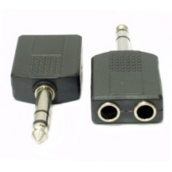 ADATTATORE SPINA 6,3 STEREO 2 PRESE 6,3 STEREO