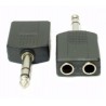 ADATTATORE SPINA 6,3 STEREO 2 PRESE 6,3 STEREO
