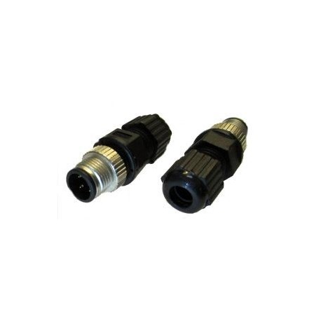 CONNETTORE M12 4 POLI MASCHIO FILETTATURA ESTERNA IN METALLO