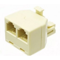 SDOPPIATORE TELEFONICO MODULARE 2 PRESE RJ12 A 1 SPINA RJ12 6P/4C