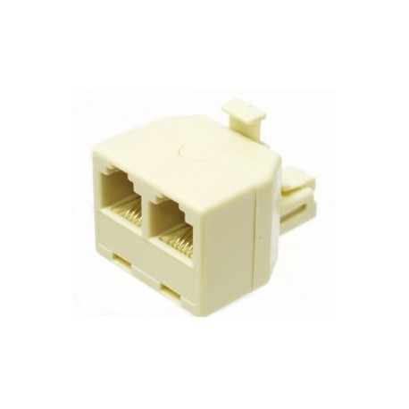 SDOPPIATORE TELEFONICO MODULARE 2 PRESE RJ12 A 1 SPINA RJ12 6P/4C