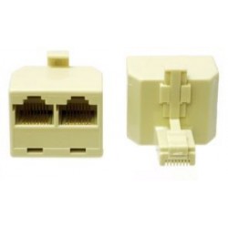 SDOPPIATORE TELEFONICO 2 PRESE SPINA 8P/8C