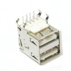 PRESA USB DOPPIA TIPO "A" 90° SCHERMATA A CIRCUITO STAMPATO