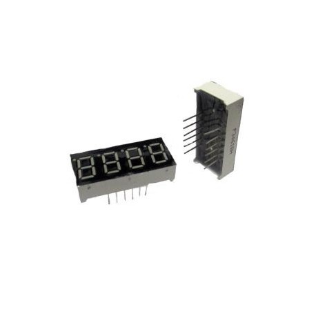 DISPLAY LED ROSSO 4 CIFRE CON PUNTO DECIMALE AD ANODO COMUNE 50x19x14mm