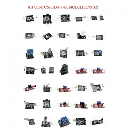 KIT IN VALIGETTA COMPOSTO DA 37 MODULI SENSORI PER ARDUINO