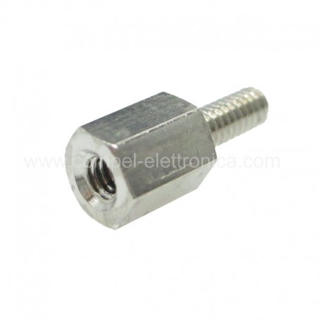 DISTANZIATORI ESAGONALI NICHELATI M/F 5 MM FILETTO M2