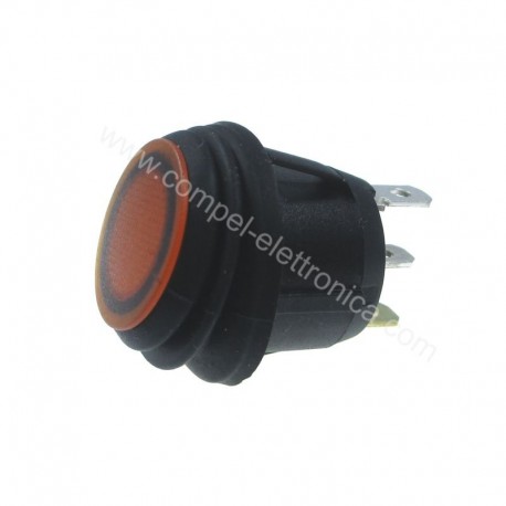 INTERRUTTORE LUMINOSO A BASCULA 10A 12VDC.. 28VDC OFF/ON SPST ARANCIONE