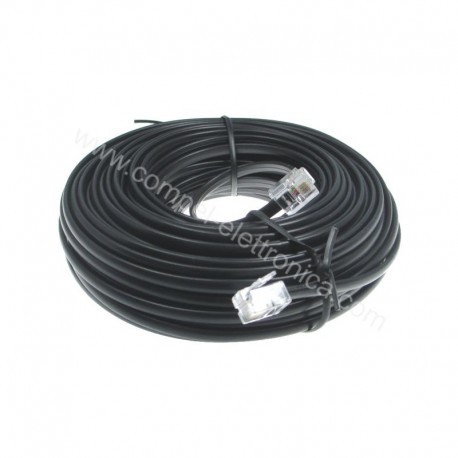 CAVO TELEFONICO 6P/4C RJ11 20 MT NERO