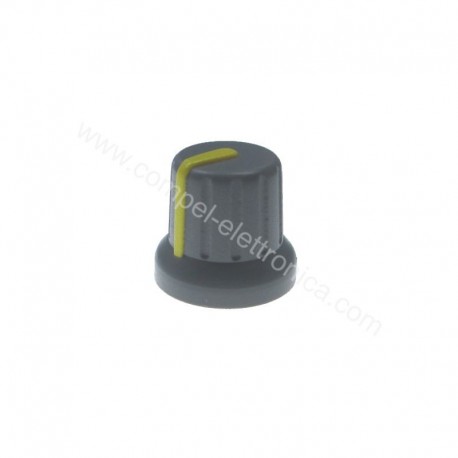 MANOPOLA CON INDICE DIAM. 16X14H mm GRIGIO/GIALLA