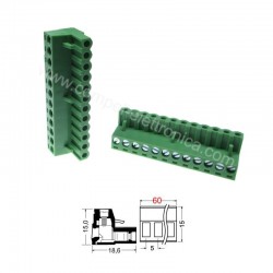 MORSETTIERA FEMMINA A SPINA 12 POLI PASSO 5MM