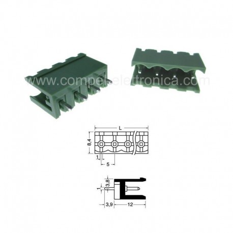 MORSETTIERA MASCHIO A PRESA 4 POLI PASSO 5MM C.S.