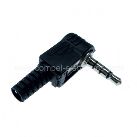 SPINA JACK STEREO Ø 3,5MM PVC 90° 4 POLI qualità superiore JAPAN
