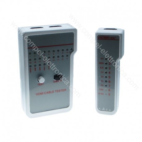 TESTER PER CAVI HDMI CON SPIE LED E AUDIO PER COLLEGAMENTI E GUASTI
