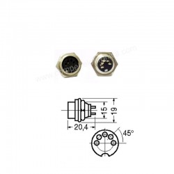 PRESA PANNELLO 5 POLI DIN C/GHIERA