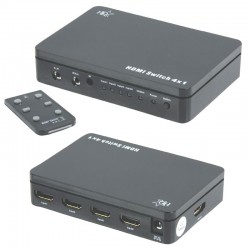 COMMUTATORE VIDEO SWITCH HDMI 4in-1out CON TELECOMANDO