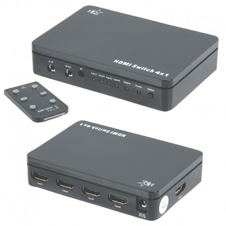 COMMUTATORE VIDEO SWITCH HDMI 4in-1out CON TELECOMANDO