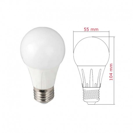 LAMPADA A LED E27 230V 8W 4K BULBO OPACO