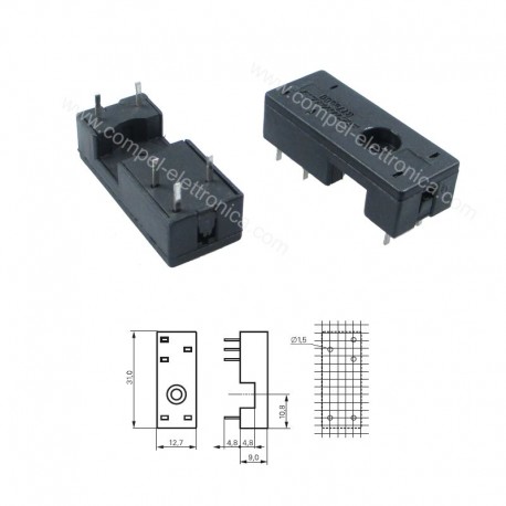 ZOCCOLO MONTAGGIO PCB PER RELE' SERIE RYII