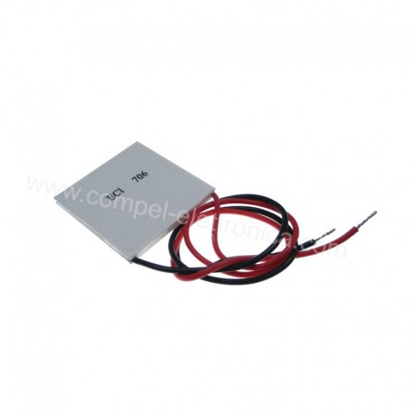 Cella di PELTIER 12V 51W 40x40x3,8mm 2 FILI R/N 29CM