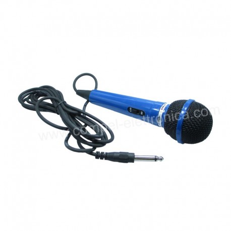 MICROFONO DINAMICO - BLU CAVO JACK 6,35 DA 3MT