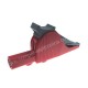 COCCODRILLO A MORSETTO ISOLATO EN61010 ROSSO