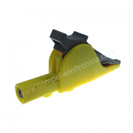 COCCODRILLO A MORSETTO ISOLATO EN61010 GIALLO