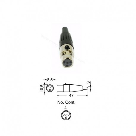 PRESA MICROFONICA MINI XLR 4 POLI