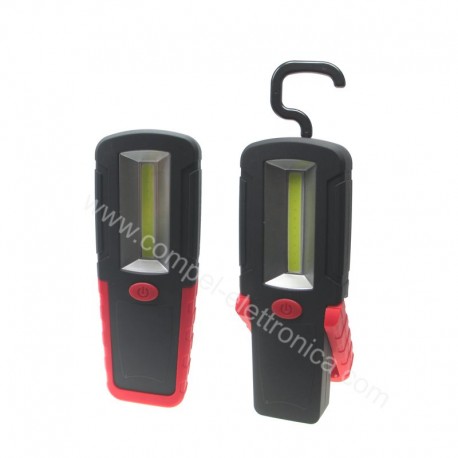TORCIA CON STRISCIA A LED COB 3W 150Lm CON MAGNETE E GANCIO