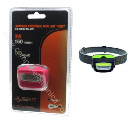 TORCIA FRONTALE A LED COB 3W 150LM CON CINTURA REGOLABILE