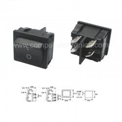 INTERRUTTORE BIPOLARE BASCULA 10A 250V OFF-ON NERO