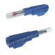 SPINA BANANA M/F 600V 32A CON PROTEZIONE DIAM. 4MM AZZURRO