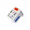 ADATTATORE SPINA 10A250VAC 2 PRESE 10A/2 PRESE USB 2,1A CON INTERRUTTORE